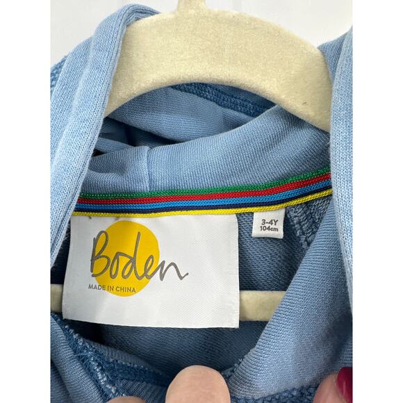 Boden Light Blue Stonewashed Hoodie Size 3-4 years - Picture 3 of 4